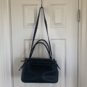 Tod’s black leather tote bag, 12” L x 7” H, 6” W